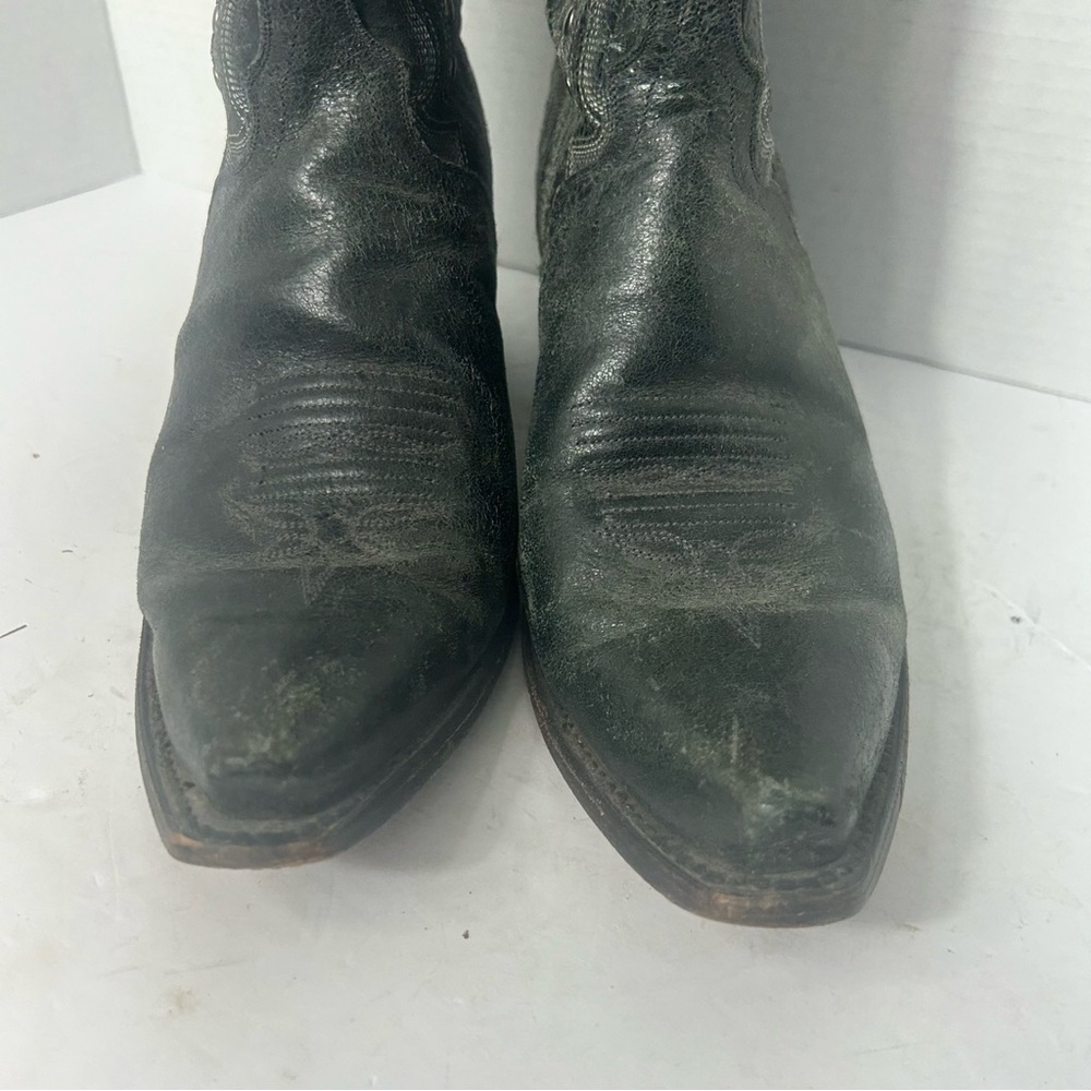 VTG Dan Post Western Country Cowgirl Women's Leather Studded Gray  Western Boots - Picture 8 of 8